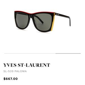 Saint Laurent Black and Yellow Sunglasses